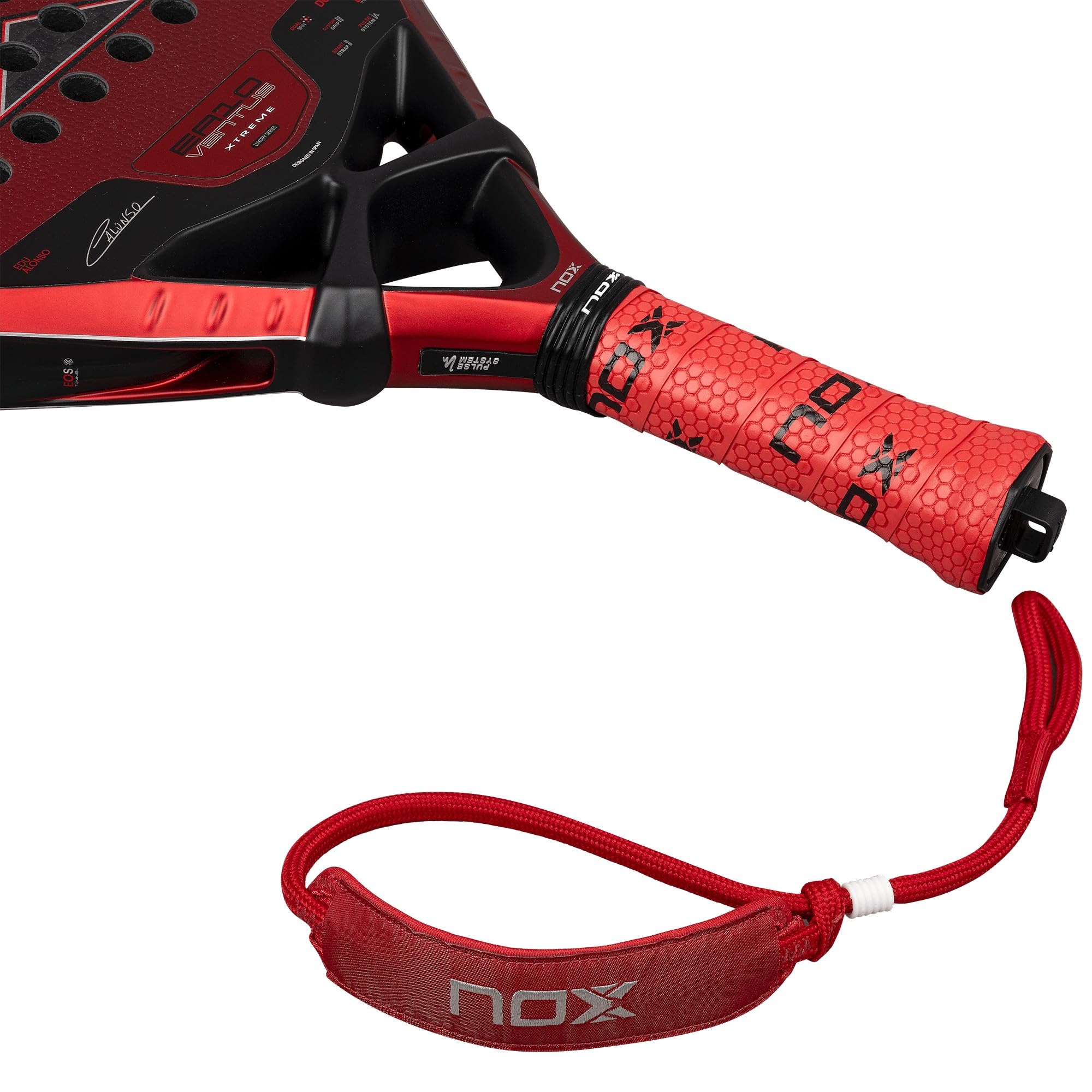 Nox Edu Alonso EA10 Ventus Hybrid 12K Xtrem Padel Rakieta, Czerwony/Czarny
