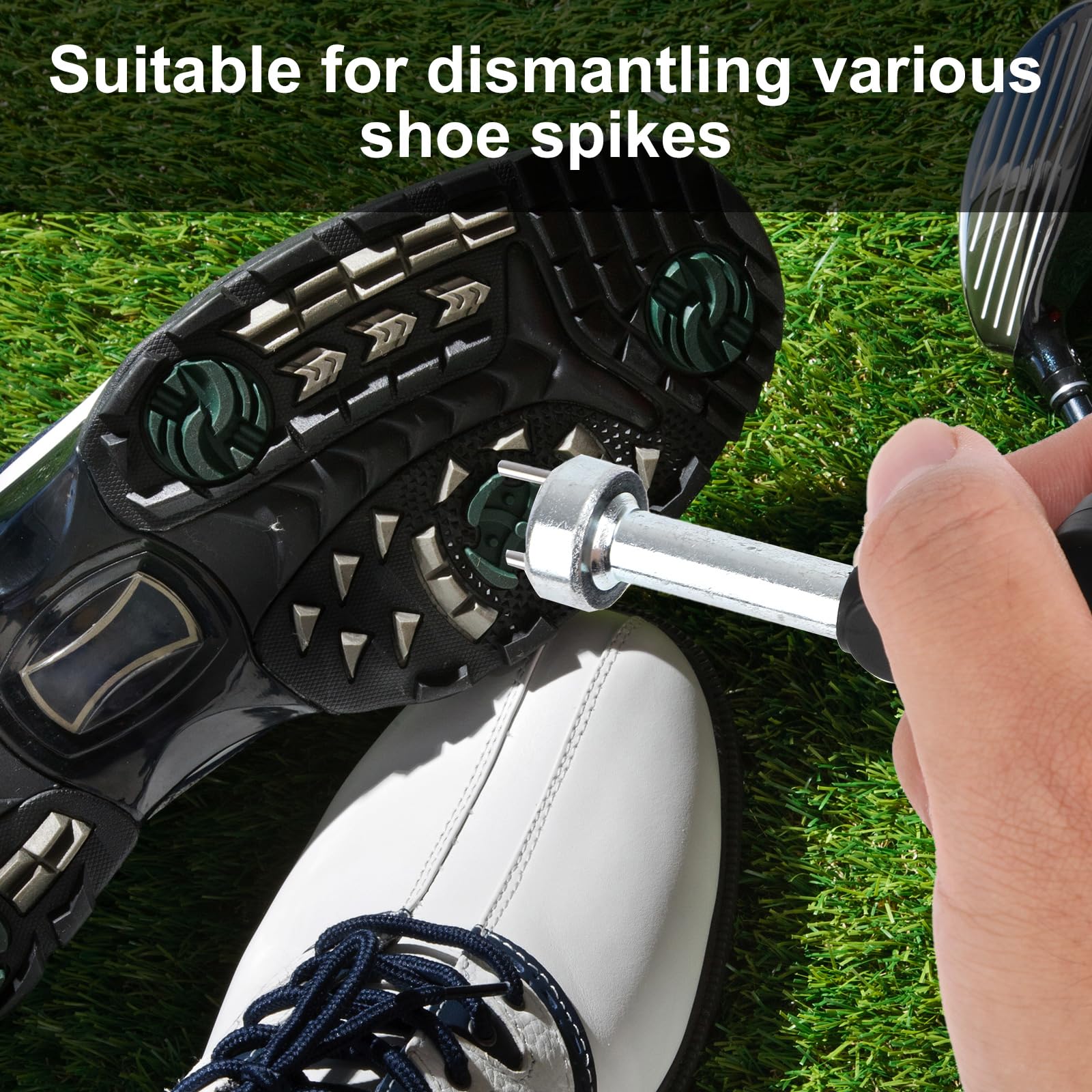 Llave de Clavos para Zapatos de Golf, Herramienta para Quitar Tacos de Golf con Agarre Cómodo Removedor de Clavos para Zapatos de Golf para Zapatos con Clavos (Negro)