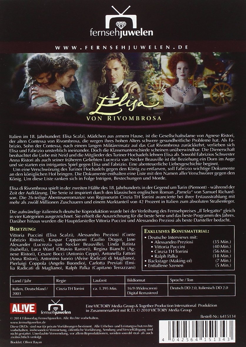 Elisa von Rivombrosa (Staffel 1) - Neuauflage (16:9 Vollbild + Booklet) (8 DVDs)