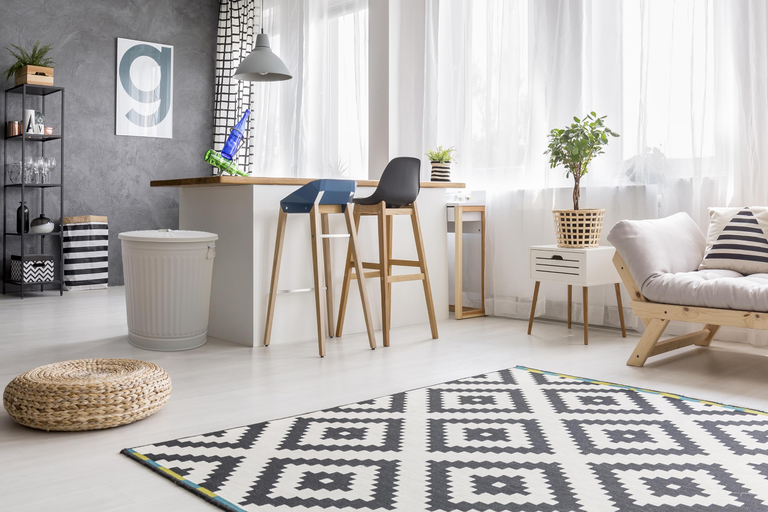 2 Bidoni in metallo laccato a polvere con manici e coperchio design retrò + 5 sacchetti per pattumiera | Bianco crema | Ø 44 cm | Capienza 62L