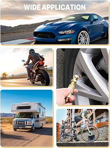 Miniatura 5 de Paquete de 2 mandriles de aire portátiles, mandril de aire de bola cerrada de metal sólido con enchufe rápido estándar NPT de 14 pulgadas, boquilla