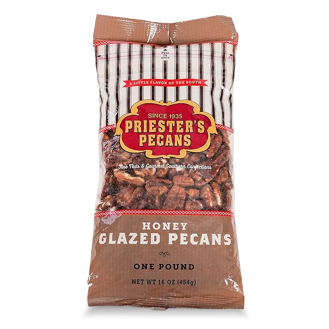 PRIESTER'S Honey Glazed Pecan Pieces Natural Shelled
