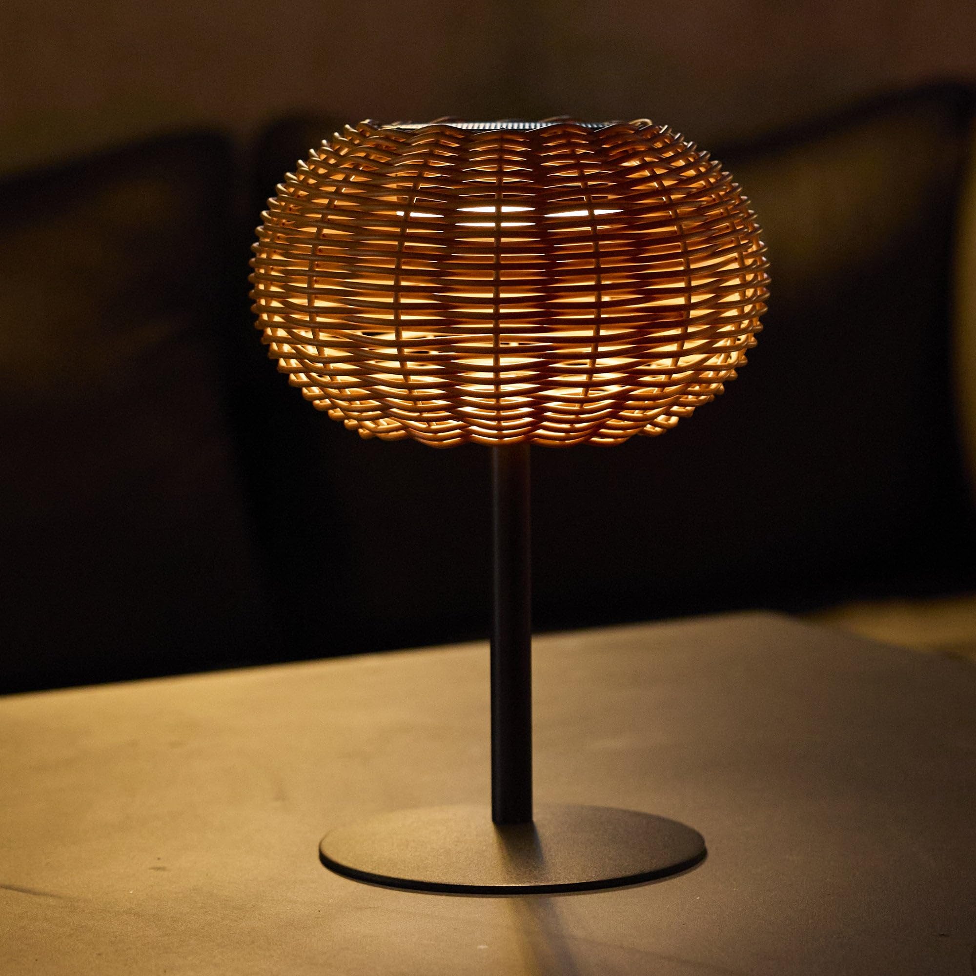 Lumisky SAMIRA SOLAR Lampada da tavolo solare con base modulo solare ricaricabile con telecomando H25cm