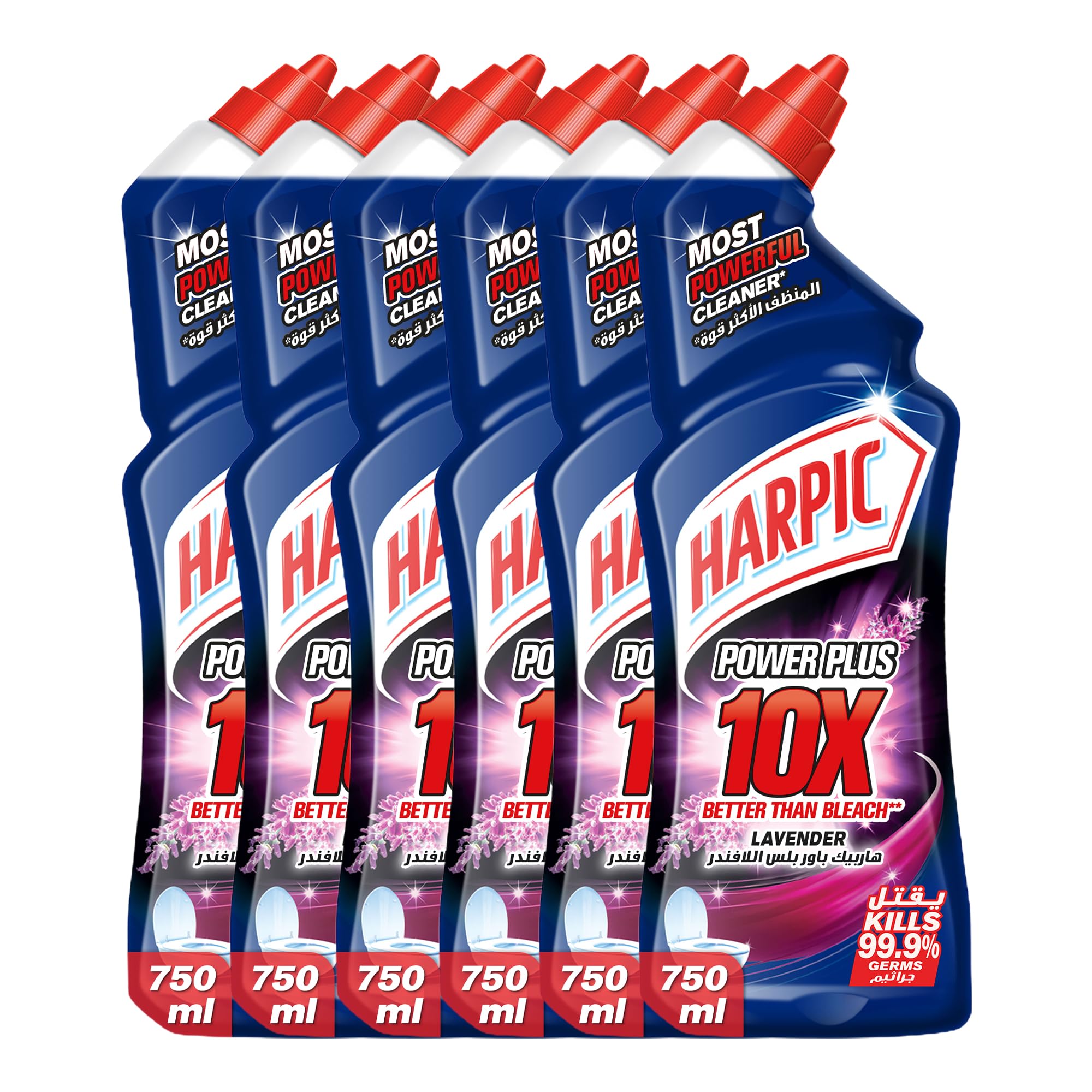 Harpic Power Plus Toilet Cleaner, Lavender Scent, 750ml x 3 (Pack of 2) 3 Count (Pack of 2)
