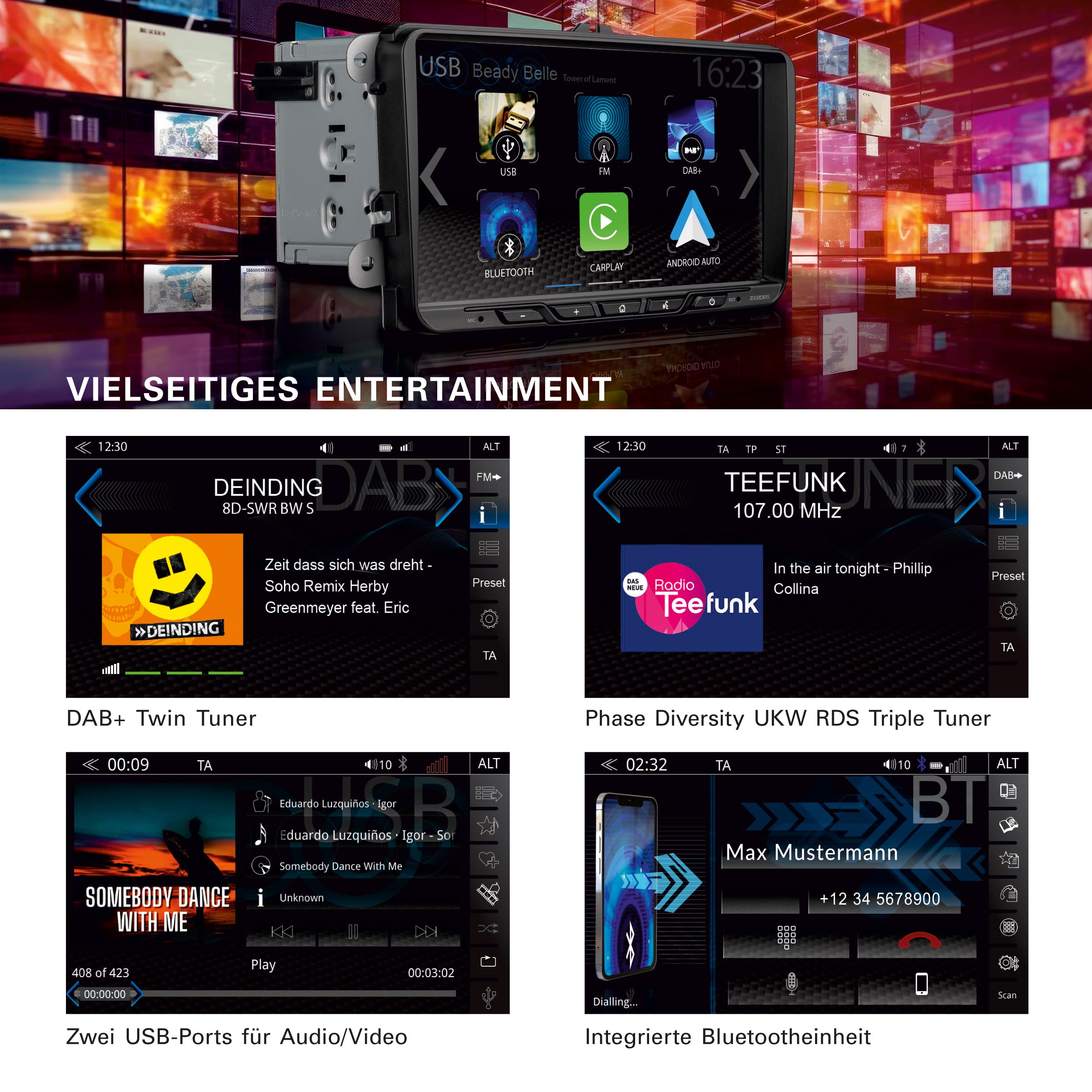 ZENEC Z-E2065 – 9 Zoll Multimedia Receiver kompatibel mit VW, Seat & Skoda