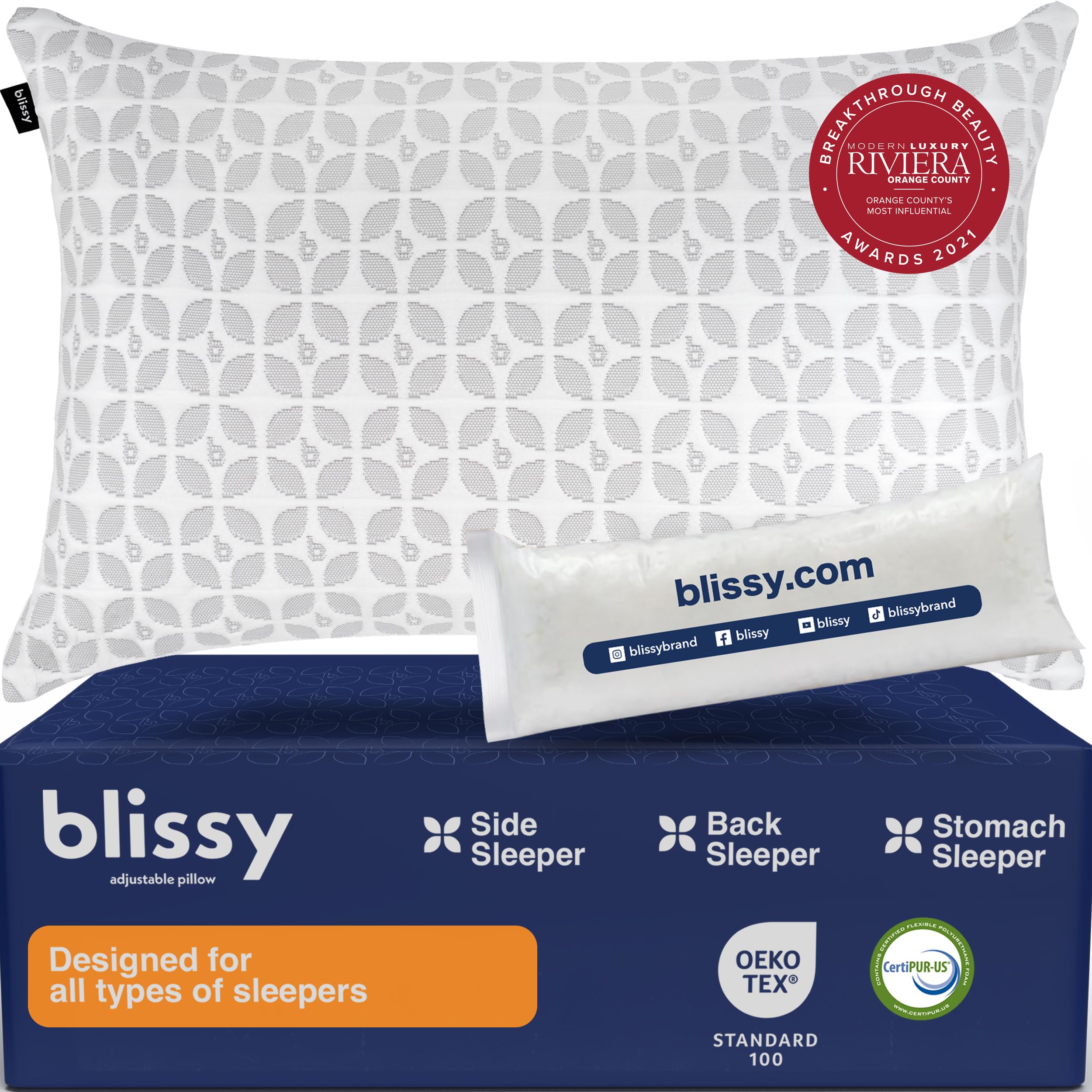 BLISSY Adjustable Memory Foam Pillow