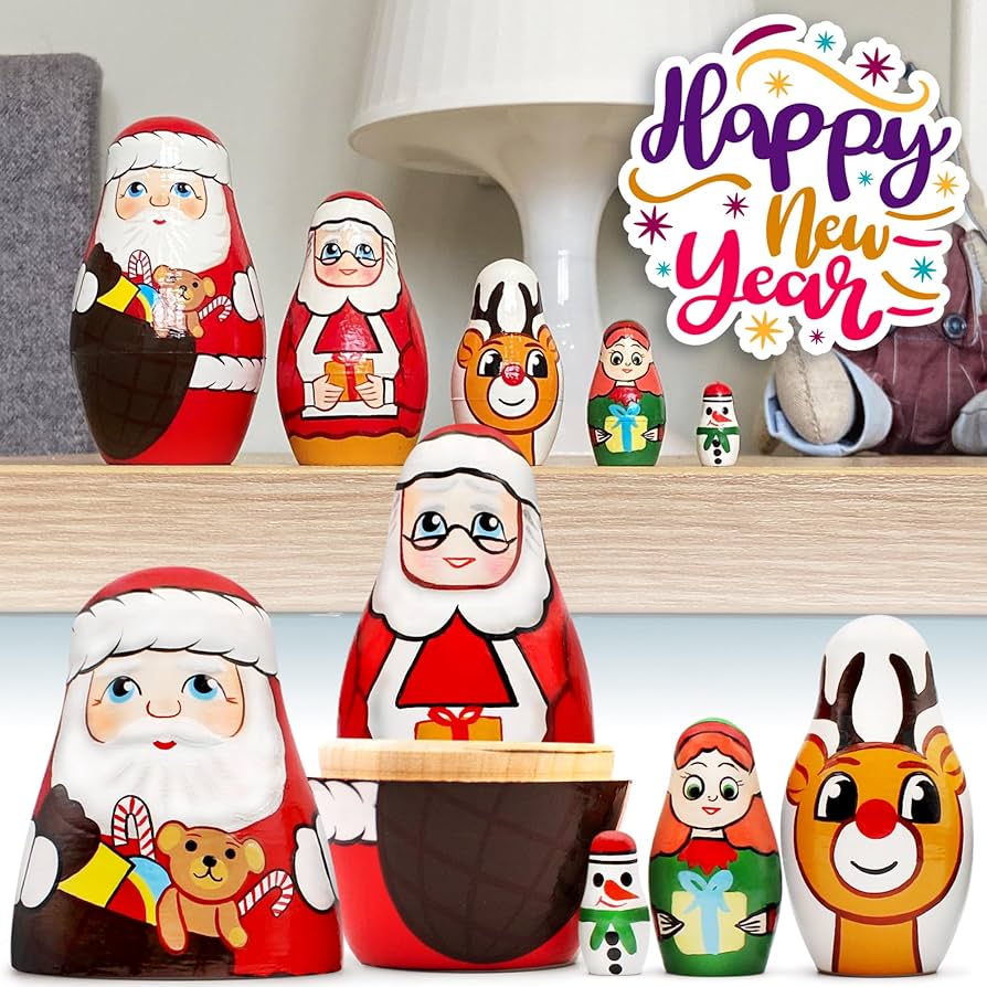 Christmas nesting dolls amazon Clearance