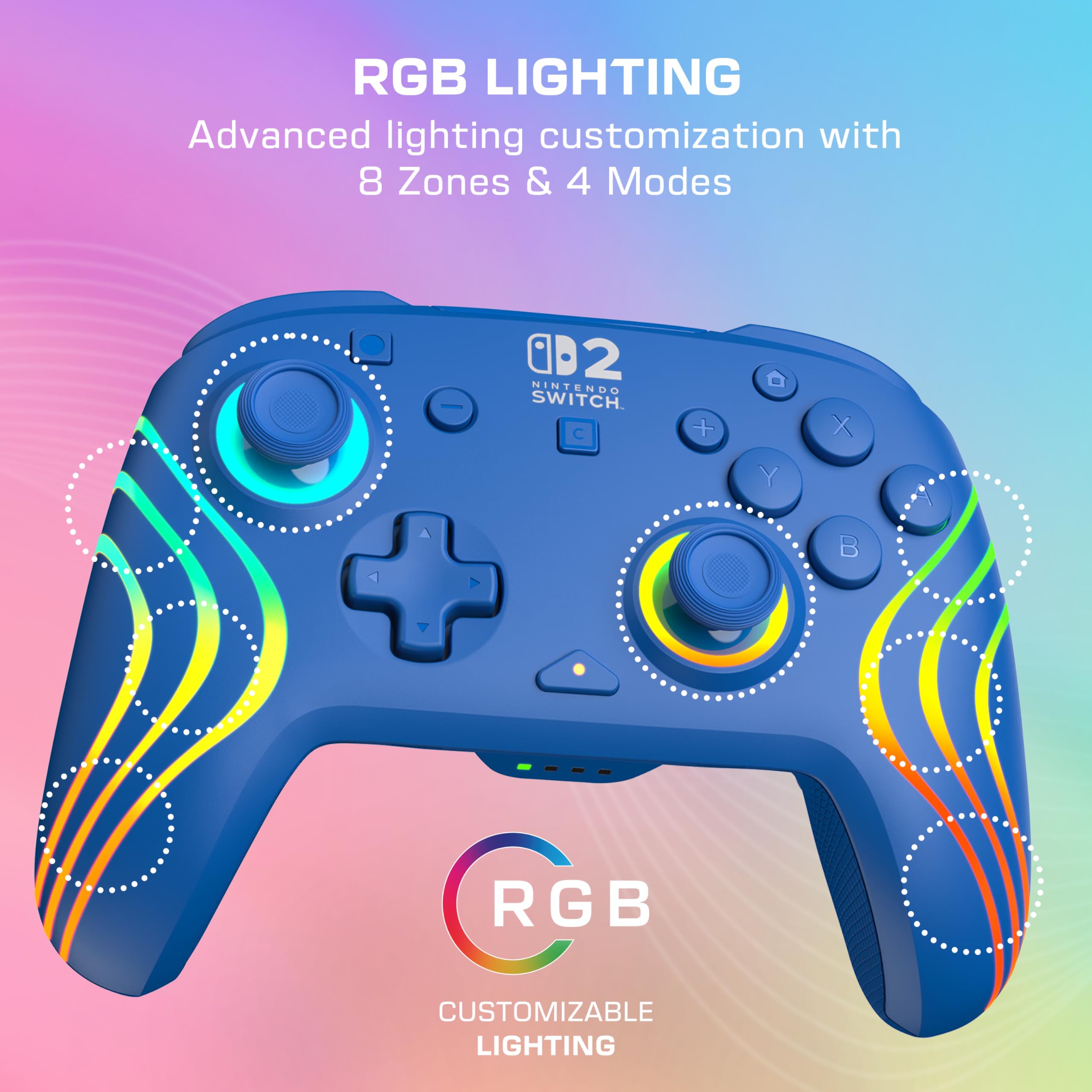 Turtle Beach Afterglow Wave Blau Kabelloser RGB-Gaming-Controller für Nintendo Switch 2
