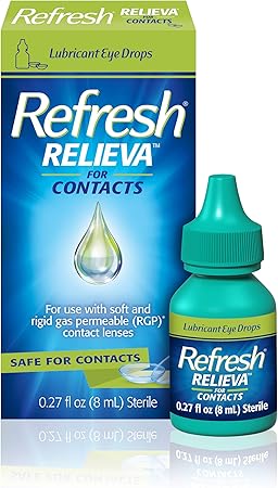 Refresh Relieva for Contacts Lubricant Eye Drops For Dry Eyes, 0.27 Fl Oz Sterile