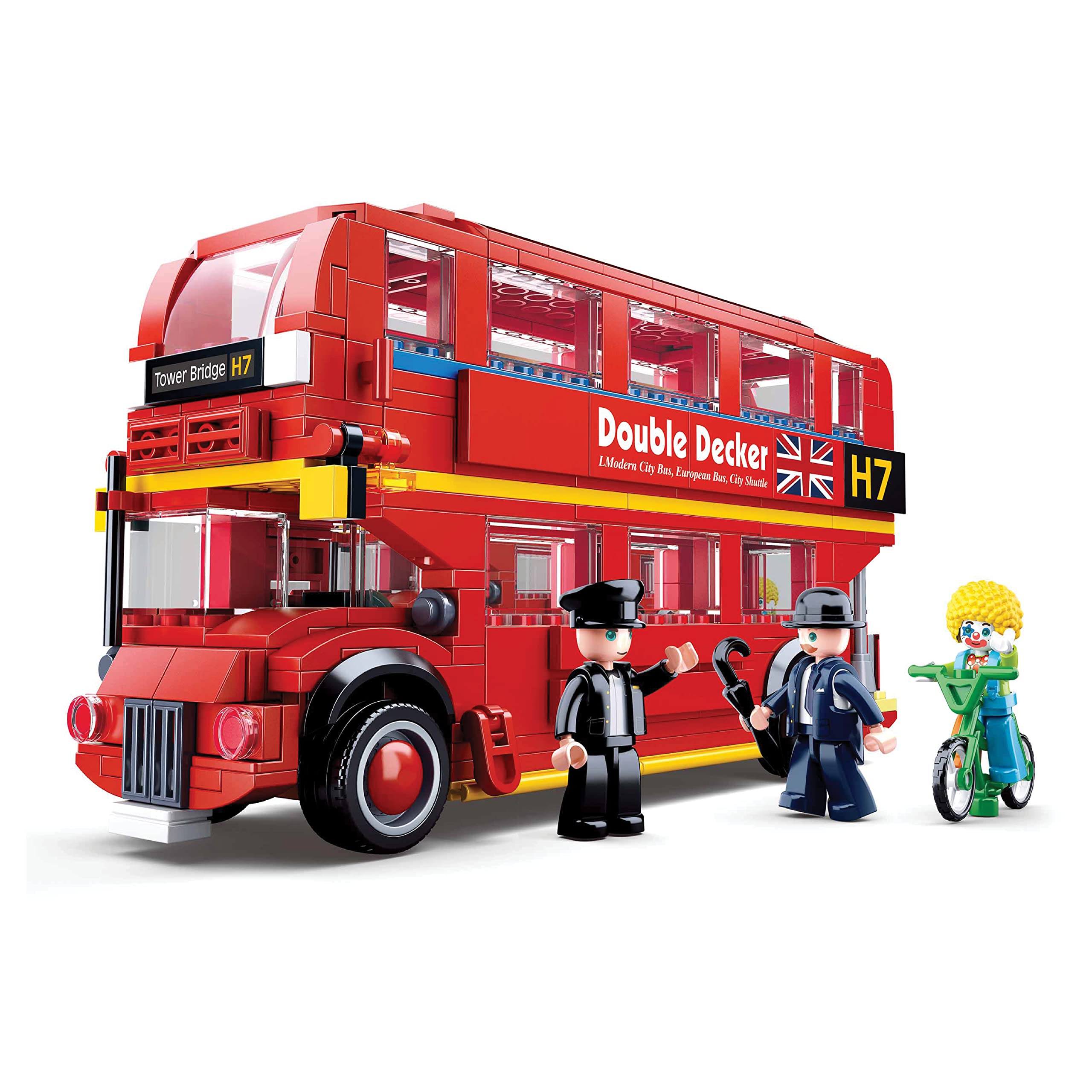 Sluban London Bus Building Blocks Kit for Kids - Creative Construction Set with 382 Pieces Educational STEM Toy, BIS Certified Building Kit and Gifts for 6+ Year Old Boy or Girl