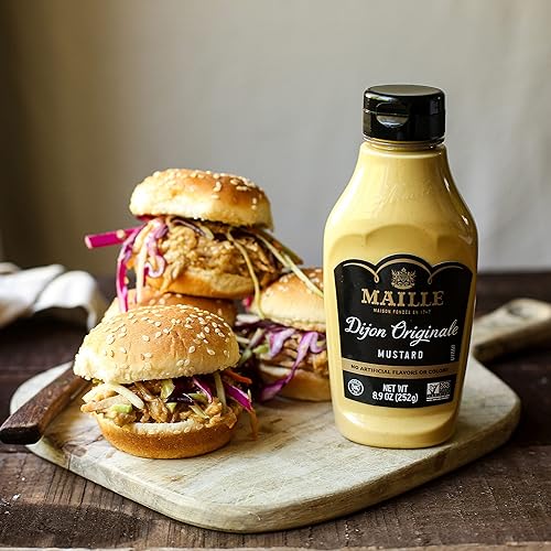 Miniatura 4 de Maille Dijon Mustard Squeeze Condimento Variedad Pack Dijon Originale & Old Style Sin OMG, Kosher 8.5 oz 4 unidades