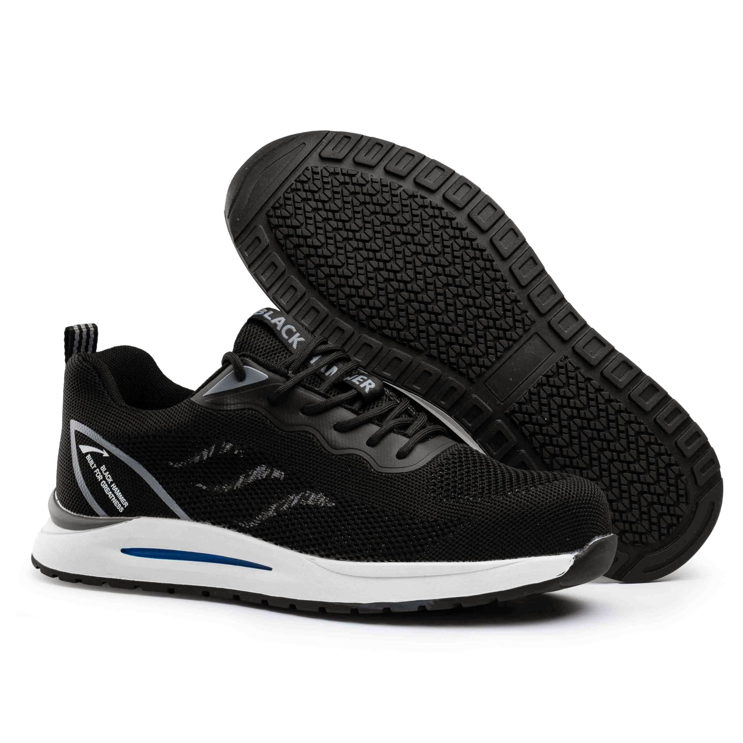 BLACK HAMMER Scarpe Sportive Antinfortunistiche da Uomo Punta in Acciaio e Intersuola Protettiva Calzature Leggere da Lavoro in Rete Comoda Resistente all'Acqua per Professionisti 2300