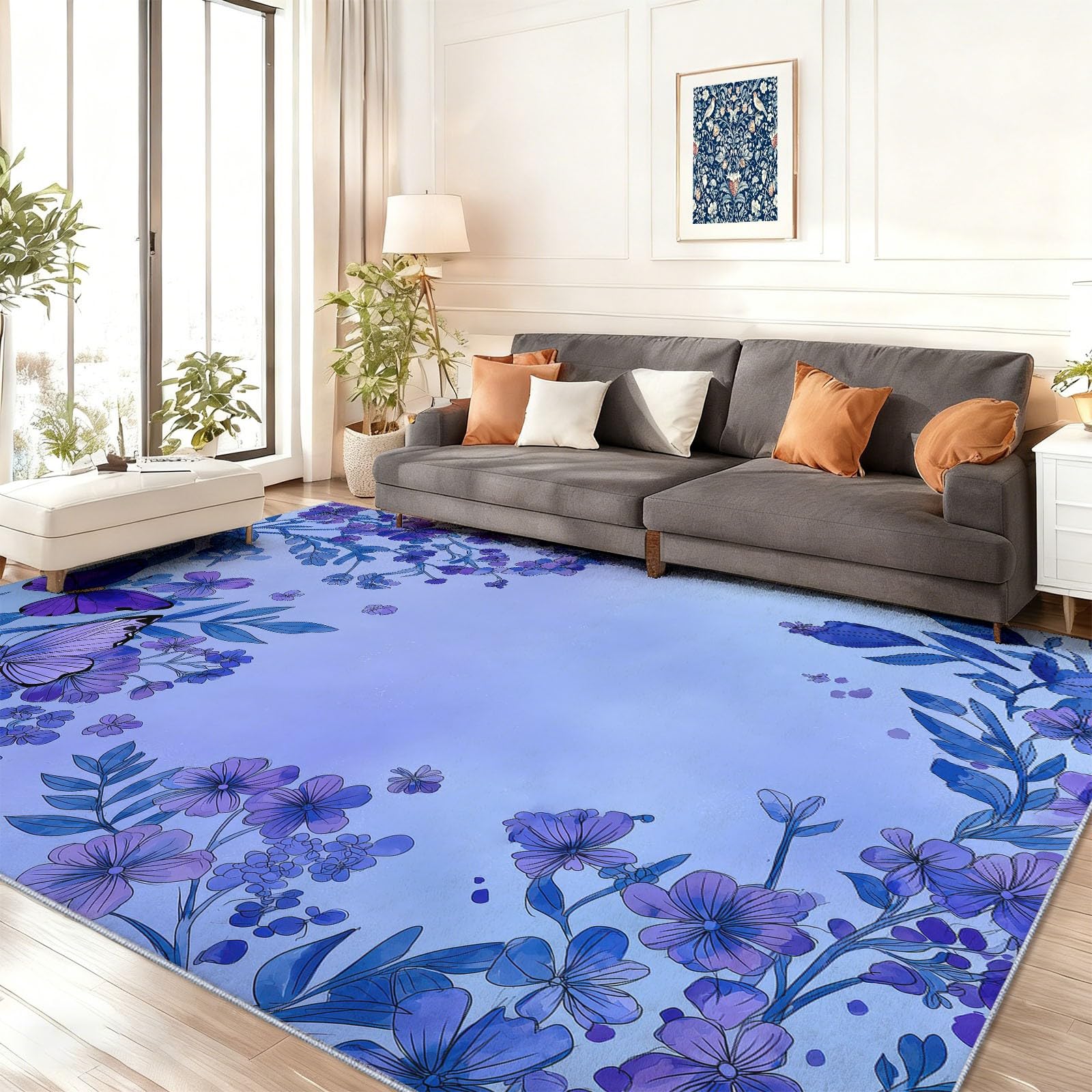 Tapis de zone 100x150 poils courts doux tapis lavable bureau chambre