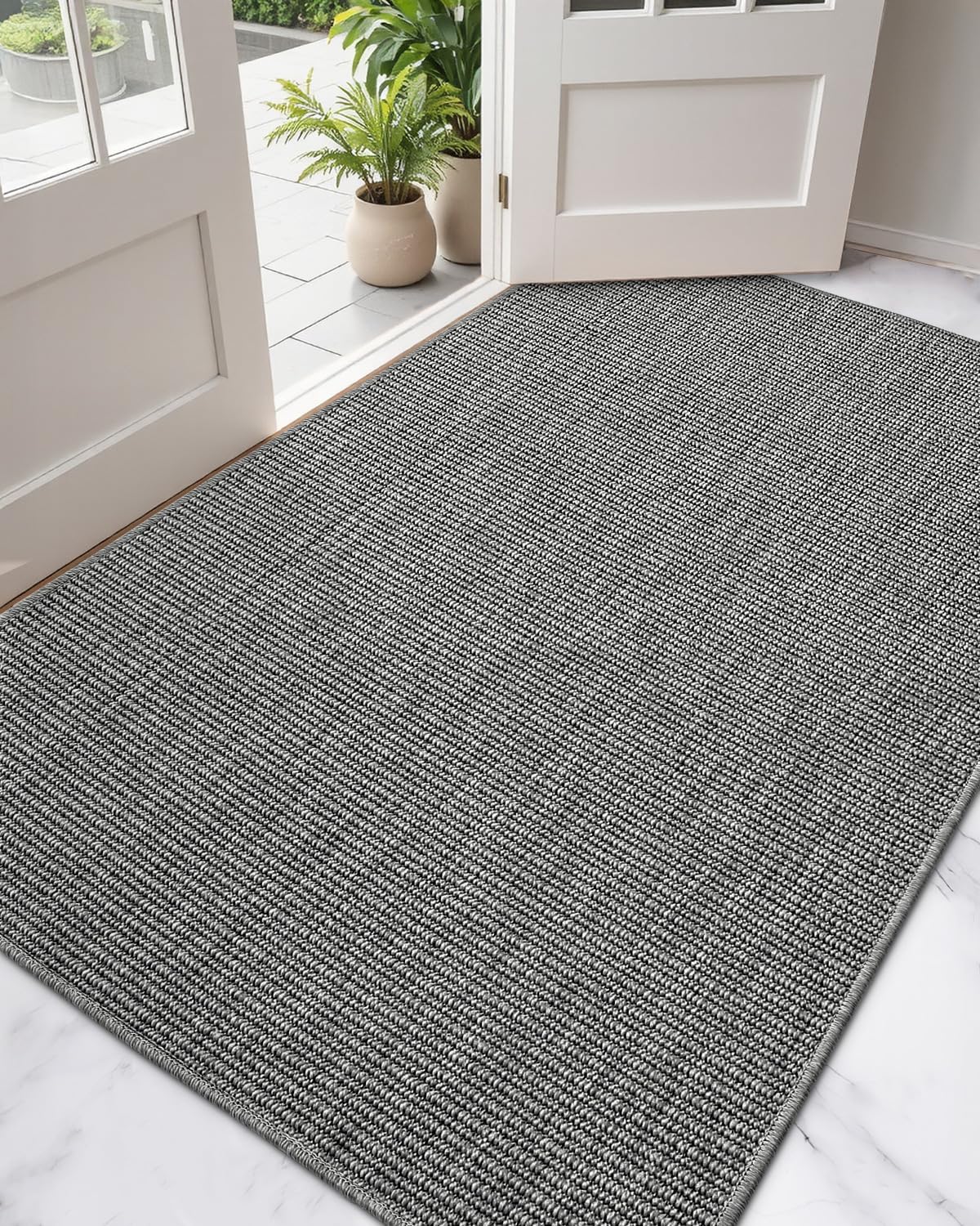 Photo 1 of ** SIMILAR ** DEXI Dirt Trapper Door Mat  Washable Doormat, Dirt Resistant and Absorbent, Easy Clean Low-Profile Floor Rugs for Entryway, Front Door, and Inside Entrance, Dark Grey
