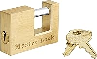 Master Lock 605DAT Solid Brass Trailer Hitch Coupler Lock - 15/16" Shackle, Rust-Resistant, Pick-Proof Security