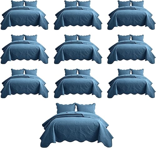 Vista 75 de IR Imperial Rooms Juego de ropa de cama Twin Quilt (68" x 86") – Paquete a granel de 10 al por mayor para hoteles, dormitorios de invitados y Beige