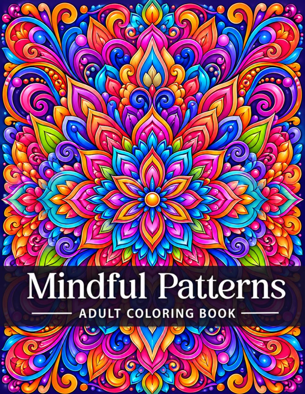 Mindful Patterns: An Adult Coloring Book with Intricate Mandalas and Symmetrical Floral Patterns for Stress Relief and Relaxation