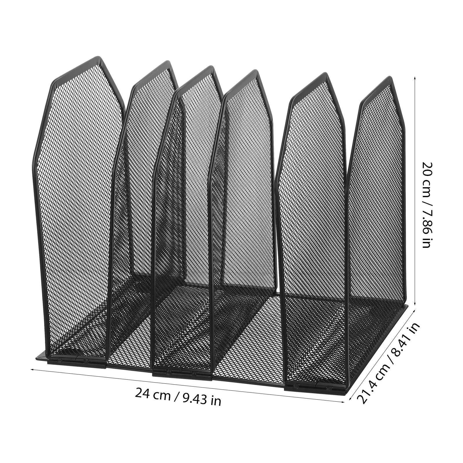 Stehsammler Desktop-Aktenorganizer mit 5 Fächern aus Metallgeflecht, vertikaler Dokumenten- und Briefsortierer for die Aufbewahrung im Büro zu Hause