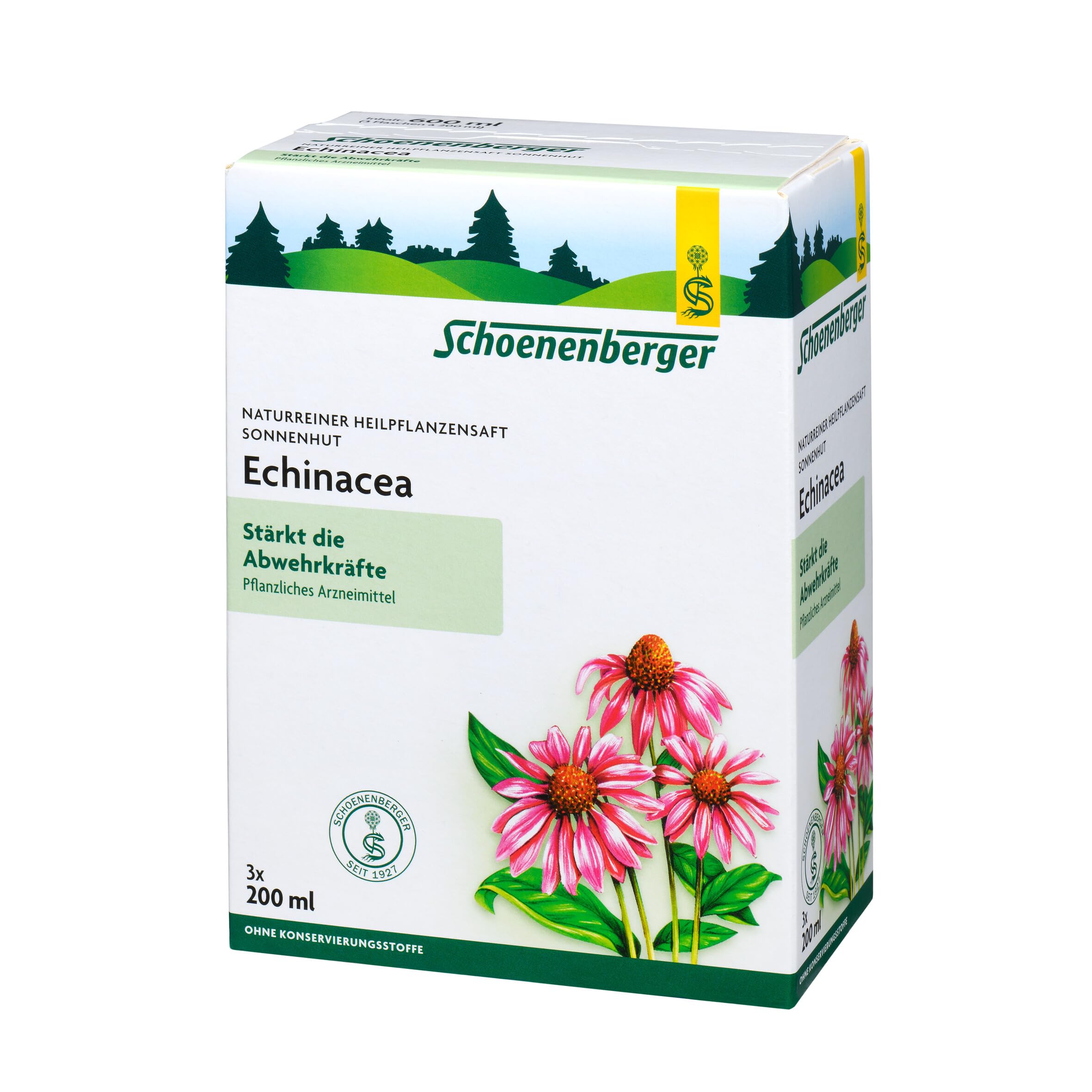 Echinacea Zumo Scho enenberger Heil Planta Zumos Zumo de 600 ml