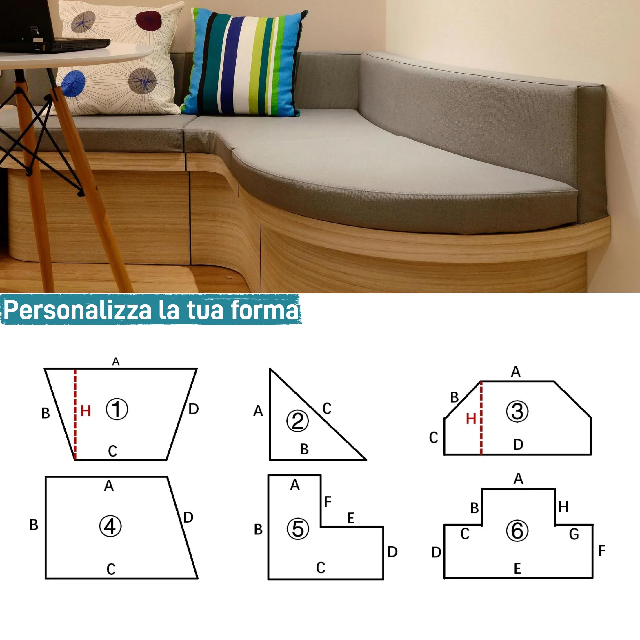 YUR Cuscino Imbottito In Schiuma Ad Alta Densità, Ricambio - Foto 12