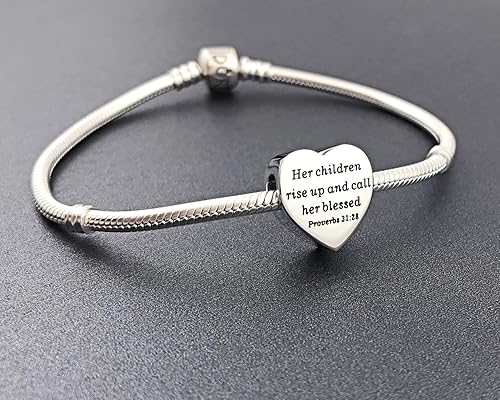 Miniatura 5 de MUERDOU Dije de corazón, pulsera cristiana con versículo bíblico para oración, fe, religiosa, regalos para mujeres