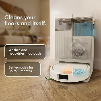 iRobot Roomba Plus 415 Robot Vacuum & Mop Combo, White, 20,000Pa Suction, 90 Days Self-Emptying, Multifunction Dock, Self-Cleaning & Hot Dry, Smart Obstacle Avoidance, Lifting Spinning Mops