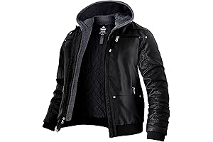 Exceptional Faux Leather Hooded Jacket for Men: Style and Warmth Embodied
