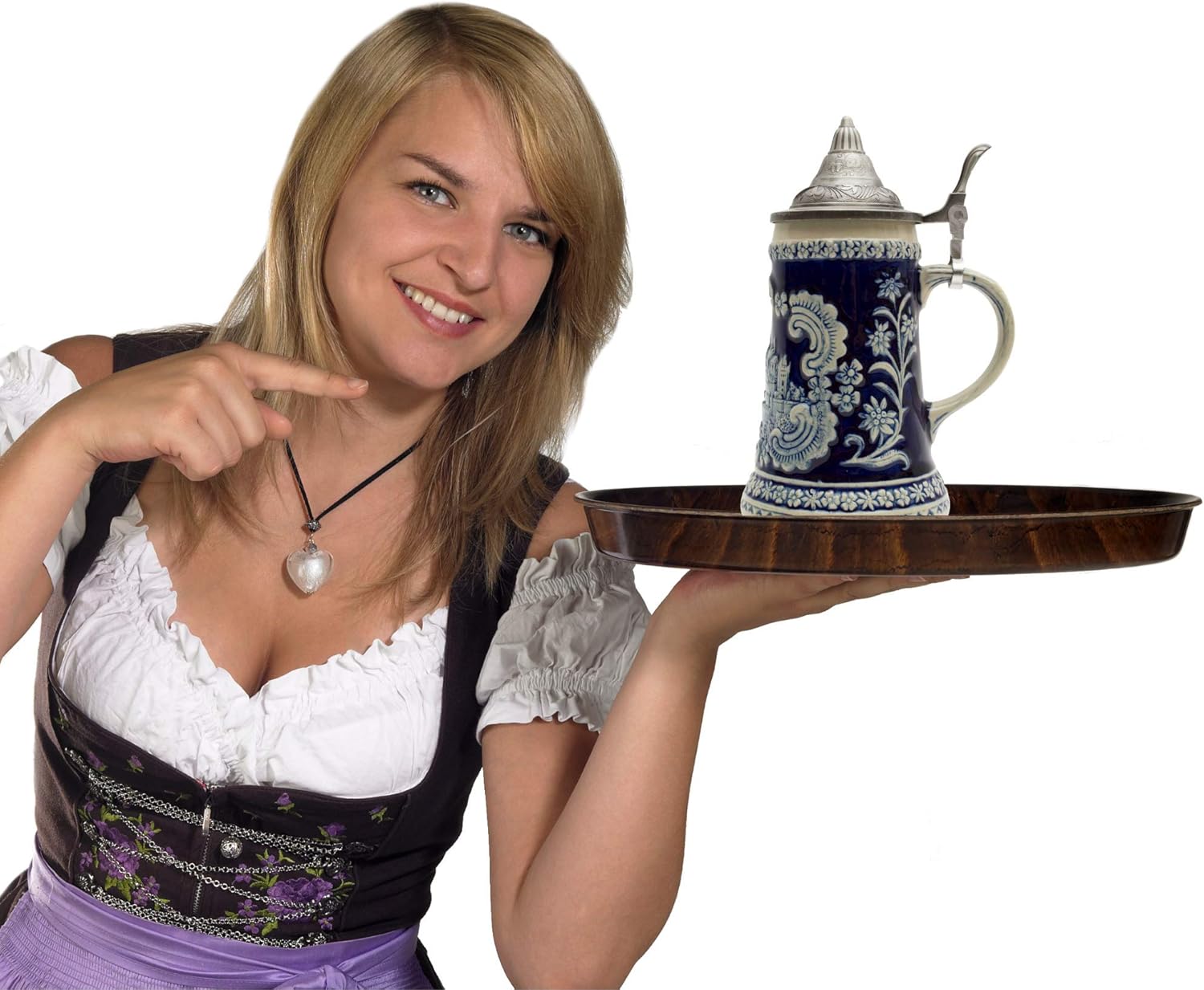 0.6 Liter | OktoberfestHaus German Schloss (Castle) Drinking Stein With Lid Cobalt Blue Hand Painted Engraved Mug Beer Steins, Ceramic Steins, Beer Lover Gifts, Themed German Beer Mug