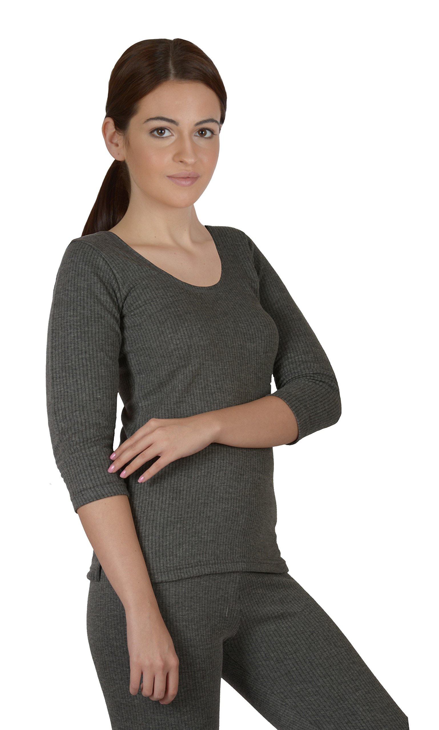 Selfcare Girls Full Sleeve Thermal Top & Pyjama Set Dark Grey 1