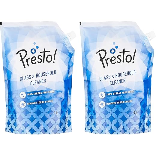 Presto Glass Cleaner 2L Refill Pouch - 2 Pack