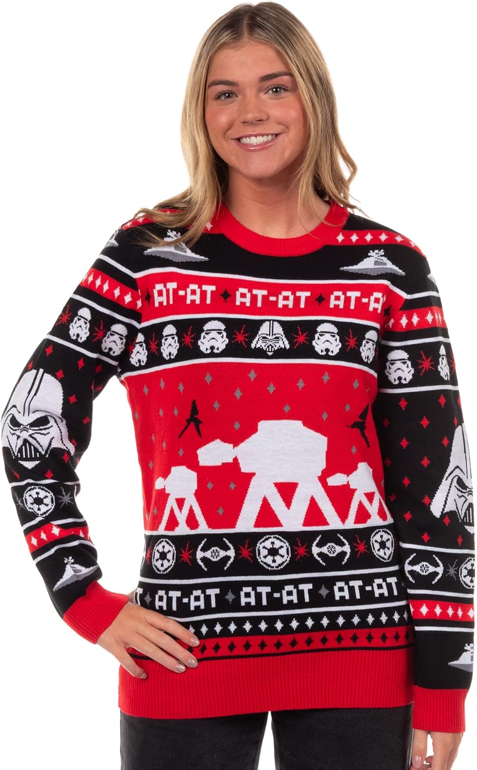 Star Wars Men's AT-AT Walker Pullover Ugly Christmas Crewneck Sweater