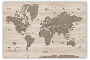 Personalized Push Pin Travel Map of the World