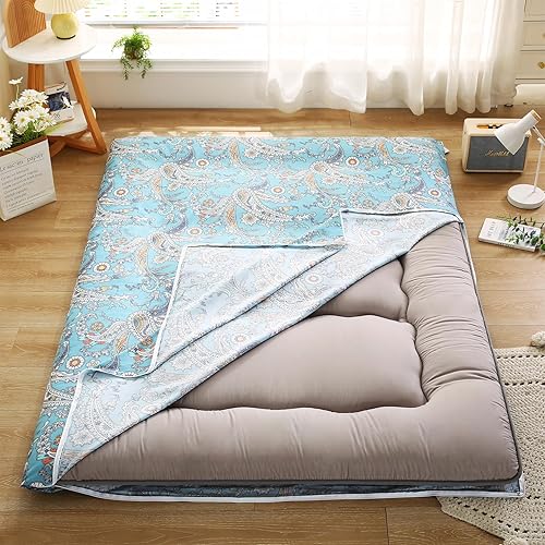 Funda de colchón para colchones japoneses tradicionales de futón, con cremallera, lavable a máquina, funda de colchón tatami tamaño individual,