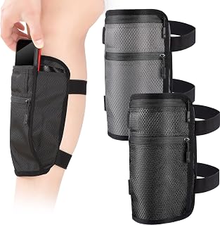 Cell Phone Calf/Leg Band Holster 2 Pack Nonslip Band Smartphone Holder with Adjustable Strap Leg Wallet Pouch for Men Women Running Workout(Black, Gray)