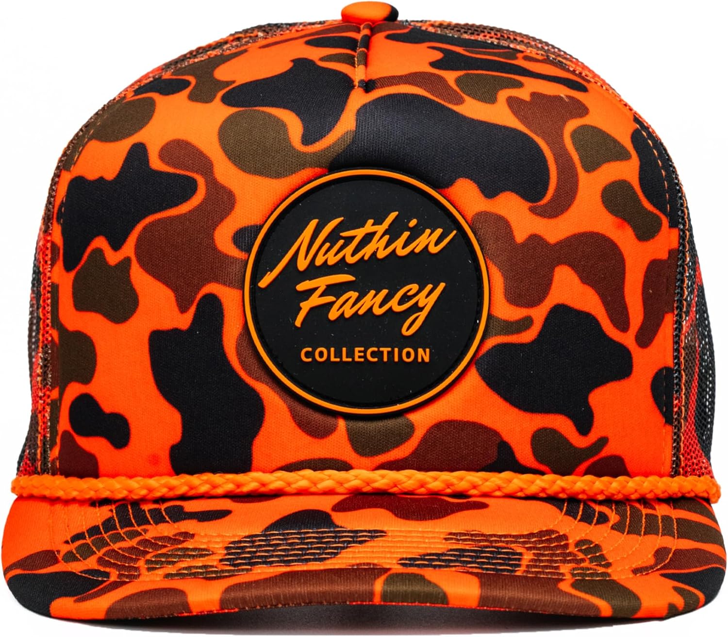 Nuthin Fancy CO Highway Hat, Foam Trucker Snapback with Pre-Curved Bill, Classic Style for Outdoor Adventures & Casual Wear, Men's & Women's, Orange Duck Camo - Image 2