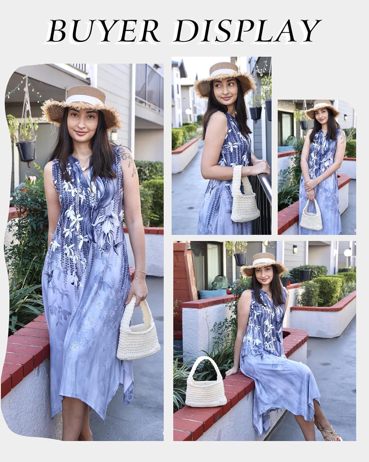 AUSELILY Summer Dresses for Women 2026 Casual Sleeveless Sundress Asymmetrical Hem Tank Midi Dress with Pockets - Image 5