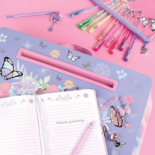 Miniatura 5 de 3C4G THREE CHEERS FOR GIRLS Butterly Lap Desktop - Escritorio con cojín para niños, escritorio grande para computadora portátil con cojín, bandeja
