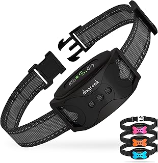 DogRook Dog Bark Collar- Rechargeable Bark Collar- Humane, No Shock Barking Collar- with Vibration & Beep- Bark Collar for Small, Medium & Large Dogs- Anti Barking Collar - No Remote- 11-110 lbs