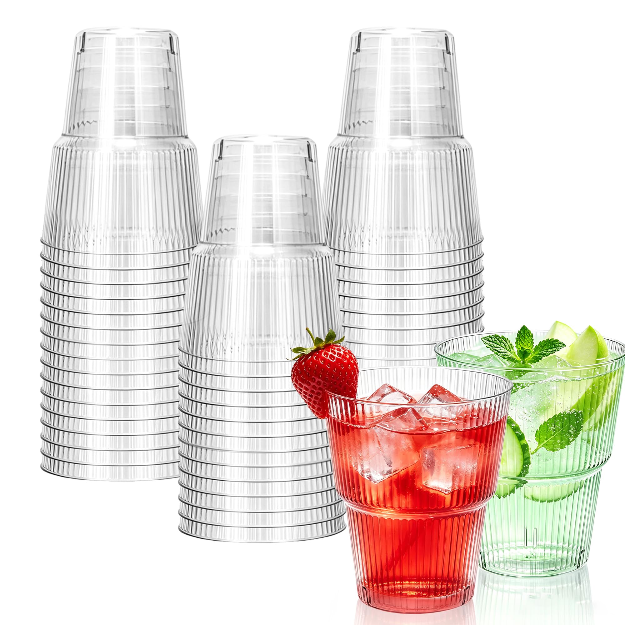 50 Pack Green Plastic Wine Glasses, 14 oz Clear Plastic Cups — Amazon image 13