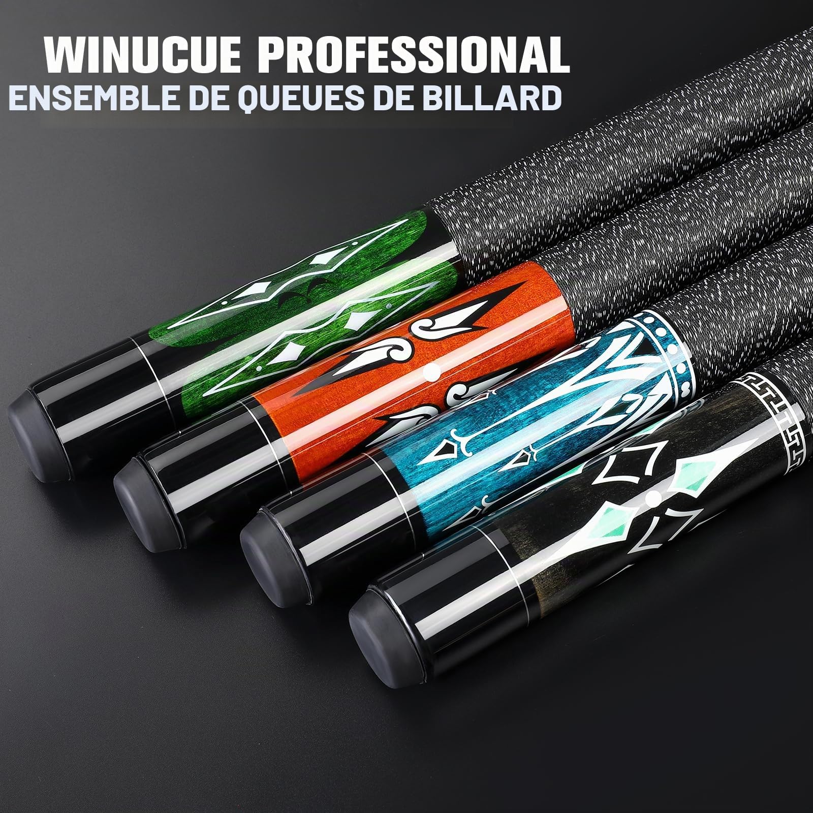 Queue de billard en bois d'érable canadien de 147 cm, 45,7 cm, 50,8 cm, 595,3 g, bâtons de billard professionnels pour bar de billard