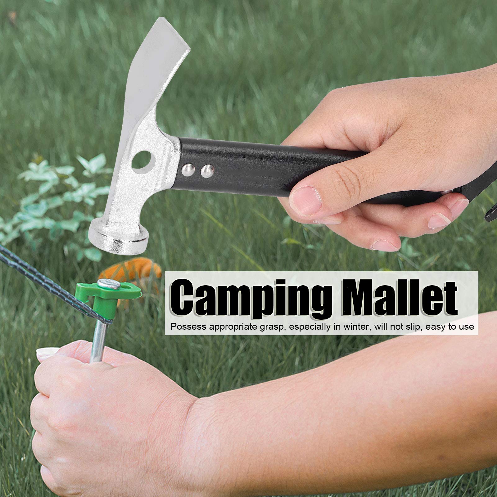 Maillet de Camping, Extracteur de Piquet de Tente, Extracteur de Marteau, Alliage d'aluminium, Mini Outil d'extérieur Portable pour la Randonnée