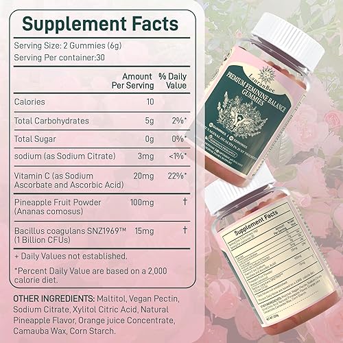 Miniatura 9 de Gomitas de equilibrio femenino prémium para la salud y el bienestar de la mujer, apoyo inmunológico, veganas, sin gluten y halal, piña hawaiana, 60