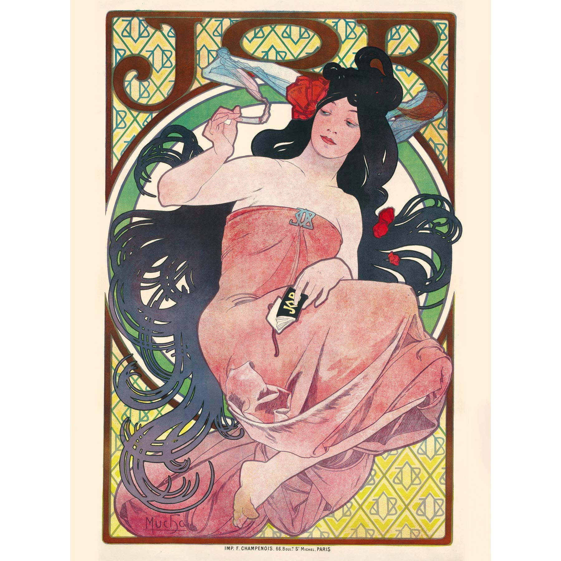 Alphonse Mucha Job Extra Large Wall Art Print Premium Canvas Mural