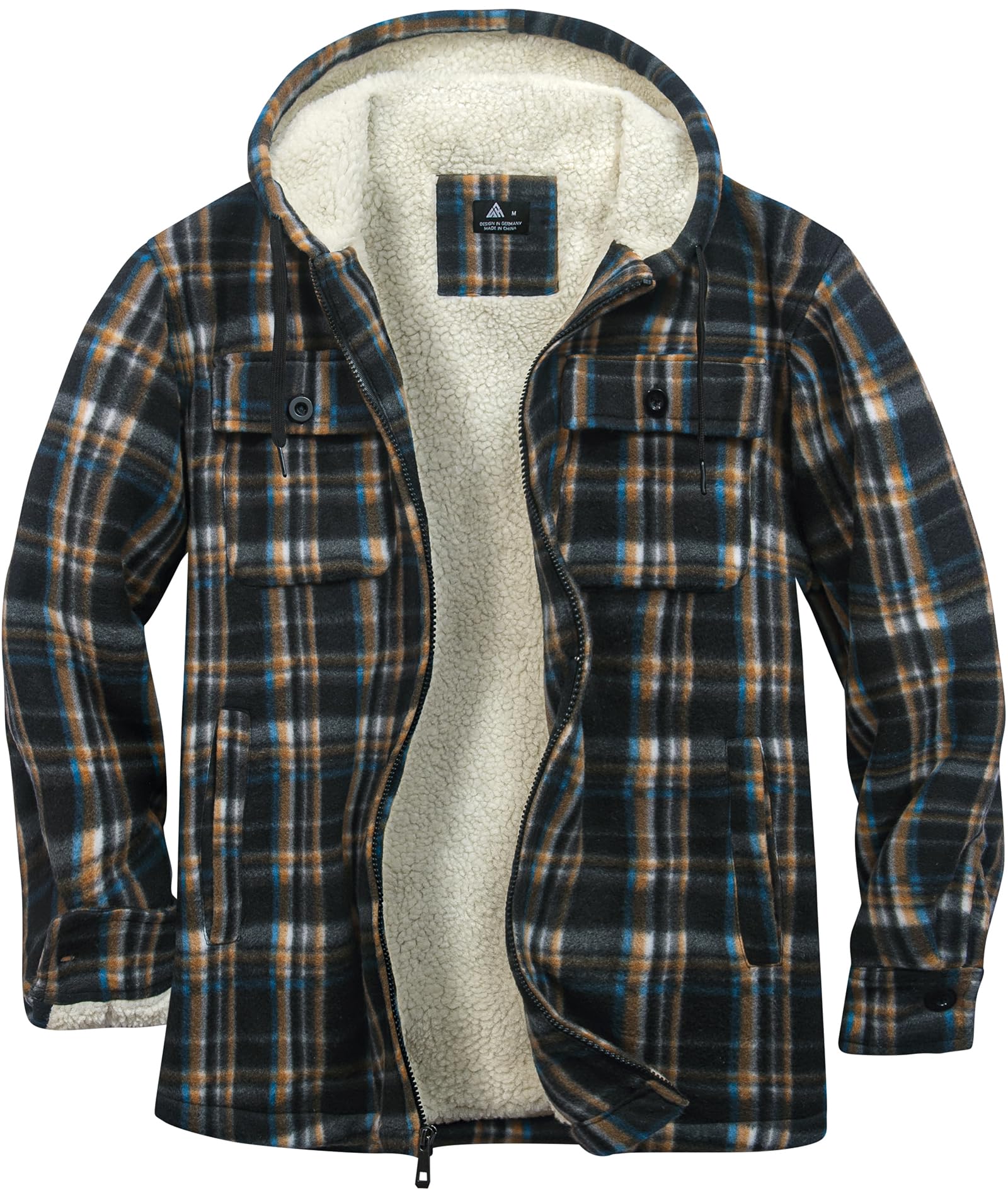 SwissWell Camicia Boscaiolo Uomo Giacca Flanella a Quadri Spessi Fodera di Peluche Felpa Cappuccio Foderata Casual Uomo Felpa con Cappuccio in pile Giacca Invernale con Tasca