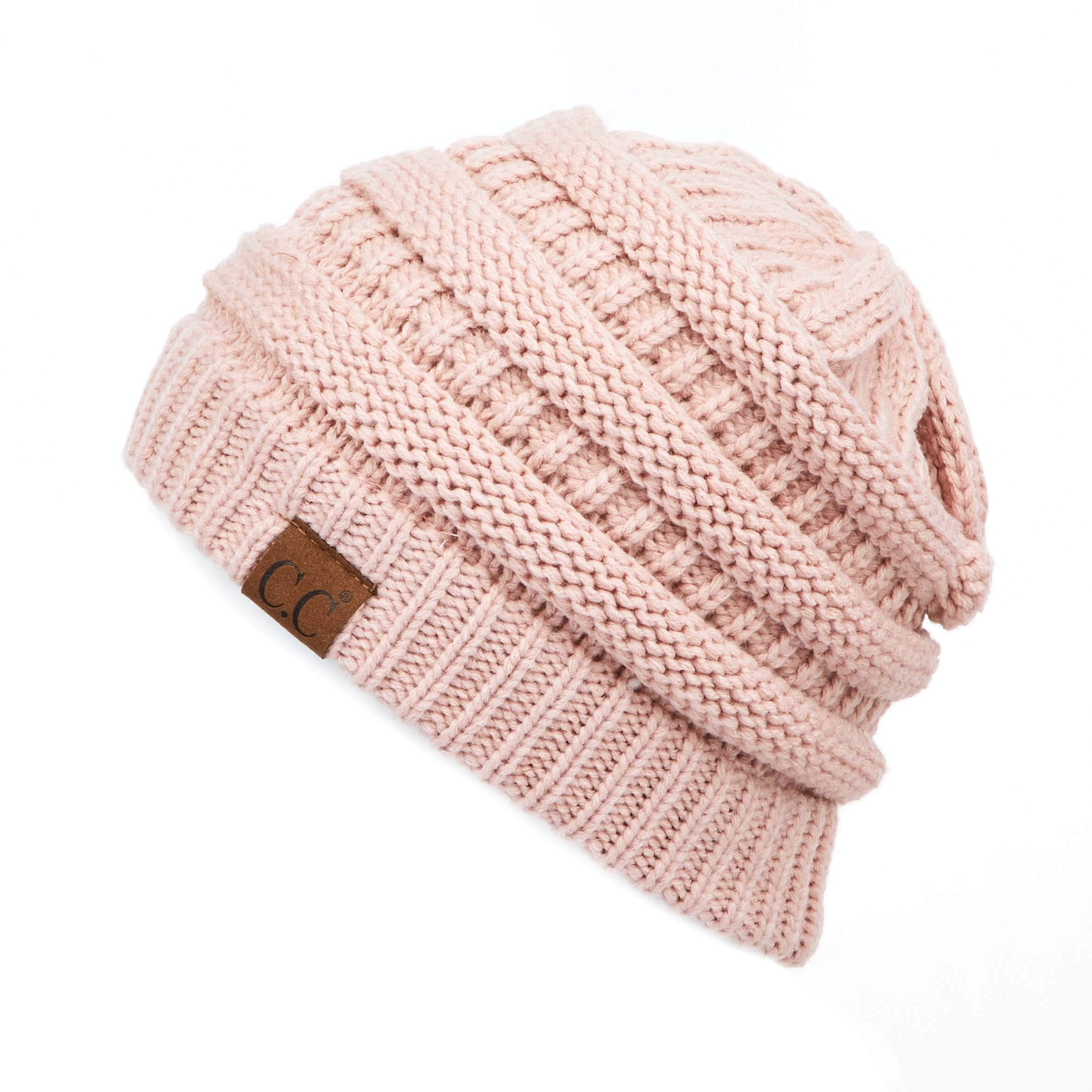 C.C Trendy Warm Chunky Soft Stretch Cable Knit Beanie Skully, Winter Mint, One Size — view 18