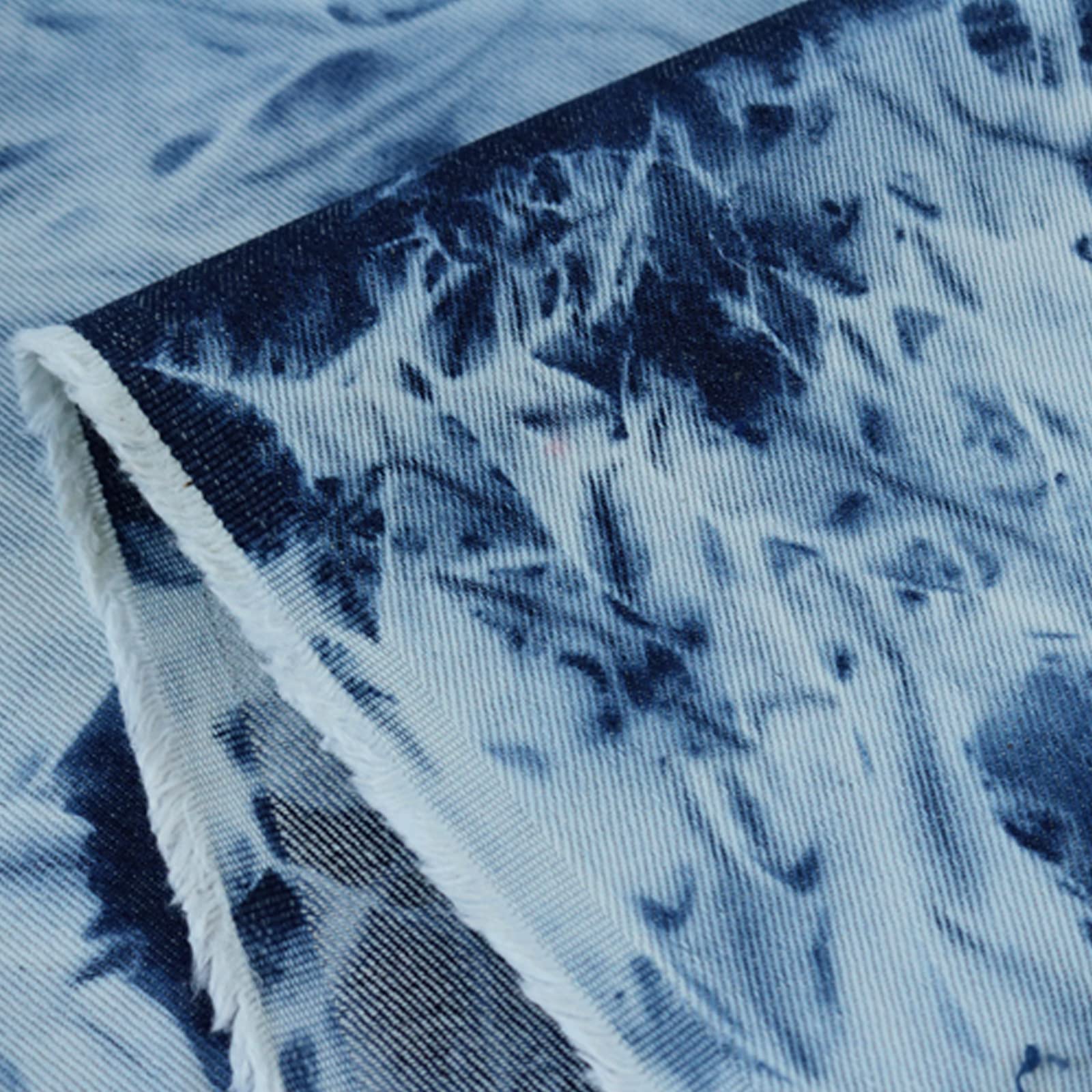 Tkanina dżinsowa do szycia, 100% tkanina bawełniana, cienka tkanina dżinsowa, wzór tie-dye, kreatywna tkanina do szycia koszul krawieckich, ubrań, szycia, patchworkowa, DIY, rozmiar: 1,5 x 2 m