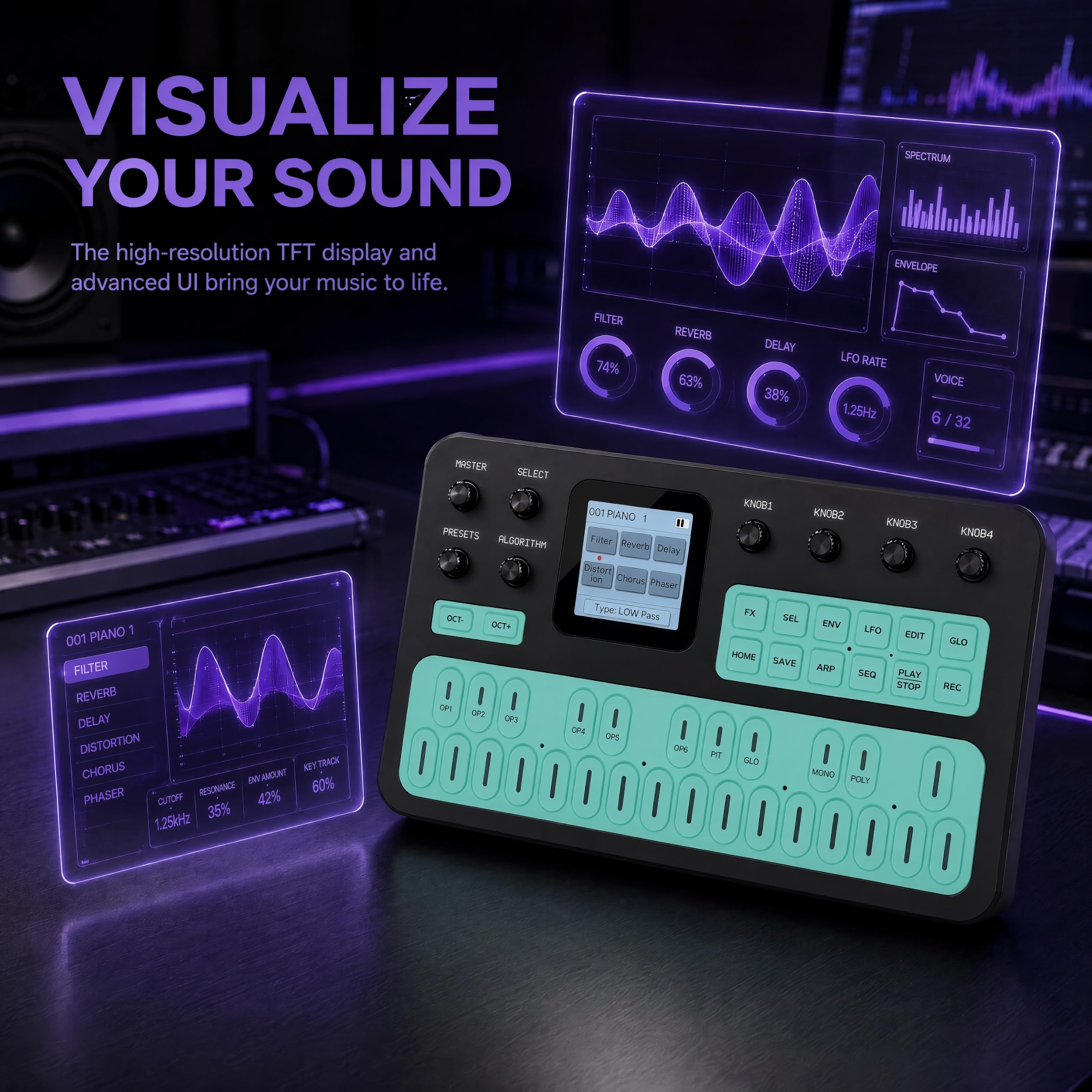 Amazon.com: M-VAVE FM-1 FM Synthesizer, Portable Digital