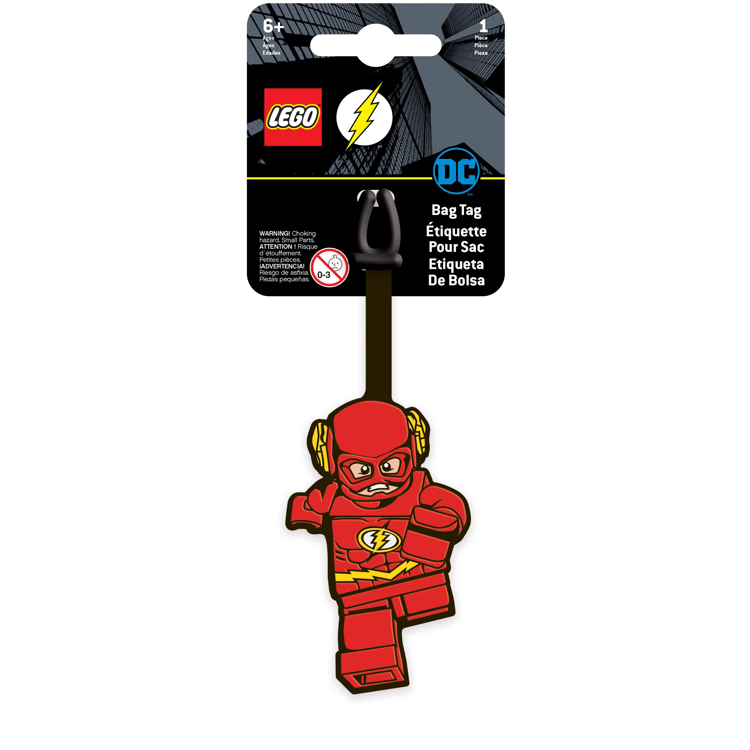 Iq Red Lego Dc Silicone Luggage Tag - The Flash (52585), Bag Charm For Travel, Suitcase, Backpack, Summer Beach Bag, Spring Break