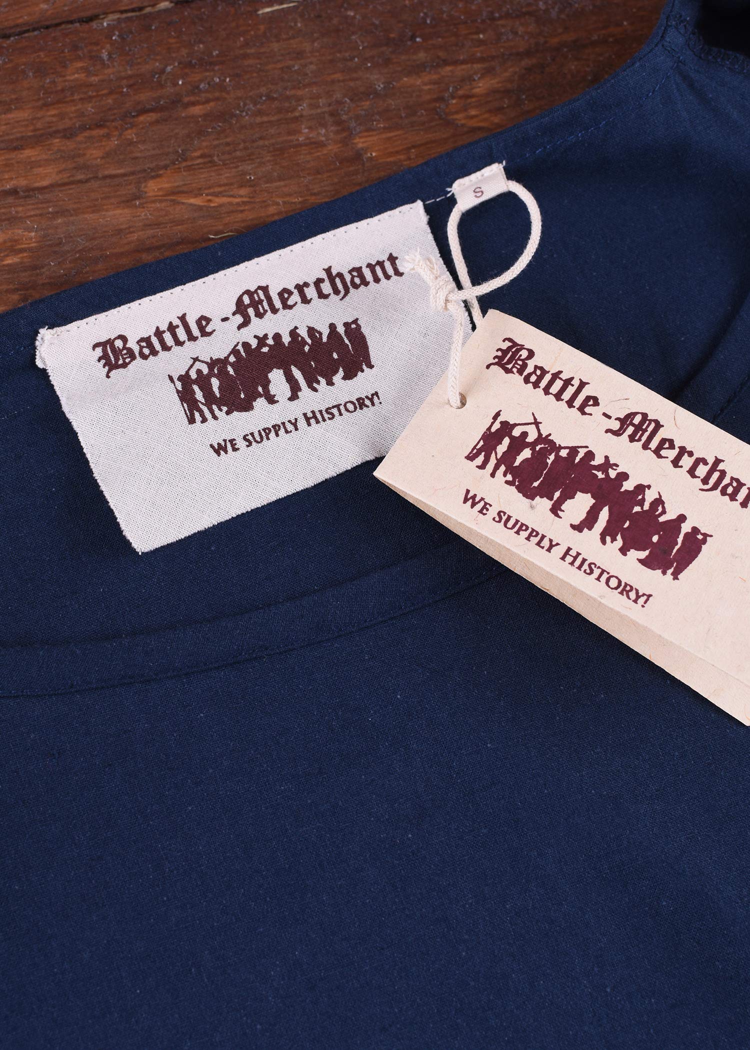 Battle-Merchant Mittelalterkleid Burglinde mit Trompetenärmeln lang aus Baumwolle S-XXL in div. Farben - Wikingerkleid Mittelalter Wikinger LARP Kleid