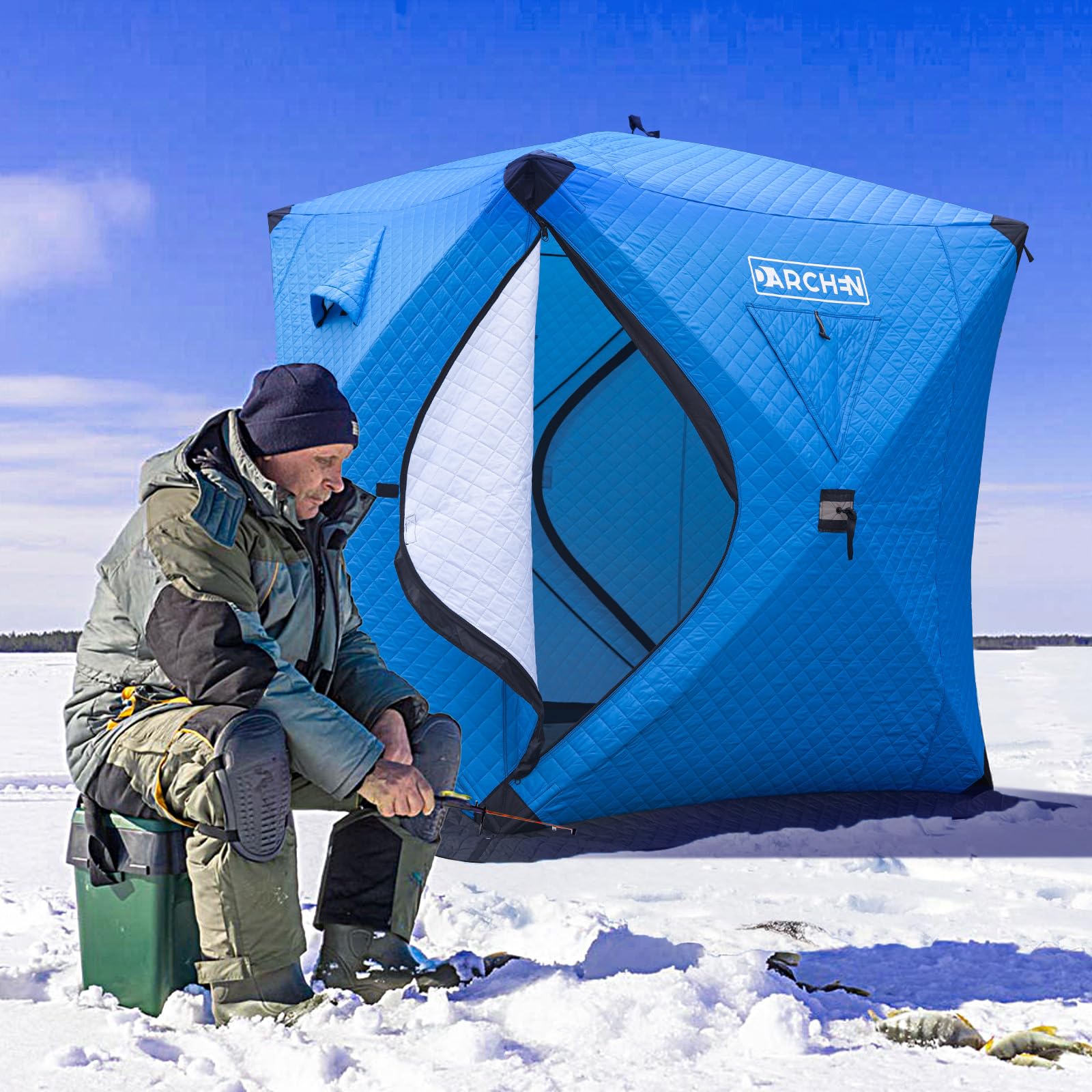 TaNeHaKi Tente de pêche sur glace pour 1 à 2 personnes - Tente portable